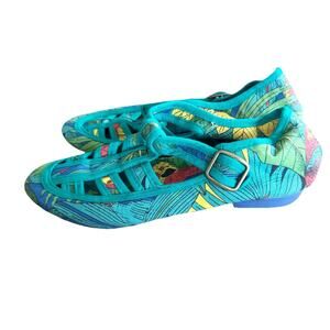 F-Troupe Tropical Shoes 37/6.5‎ Flats Green Vacation Beach Thailand